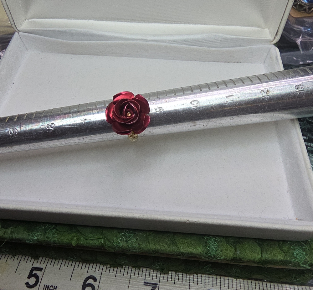 Red Rose Flower Ring